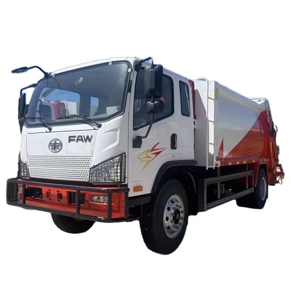 Xe Tải R&aacute;c N&eacute;n FAW 8-12 Tấn Với Hệ Thống Thủy Lực để Quản L&yacute; Chất Thải