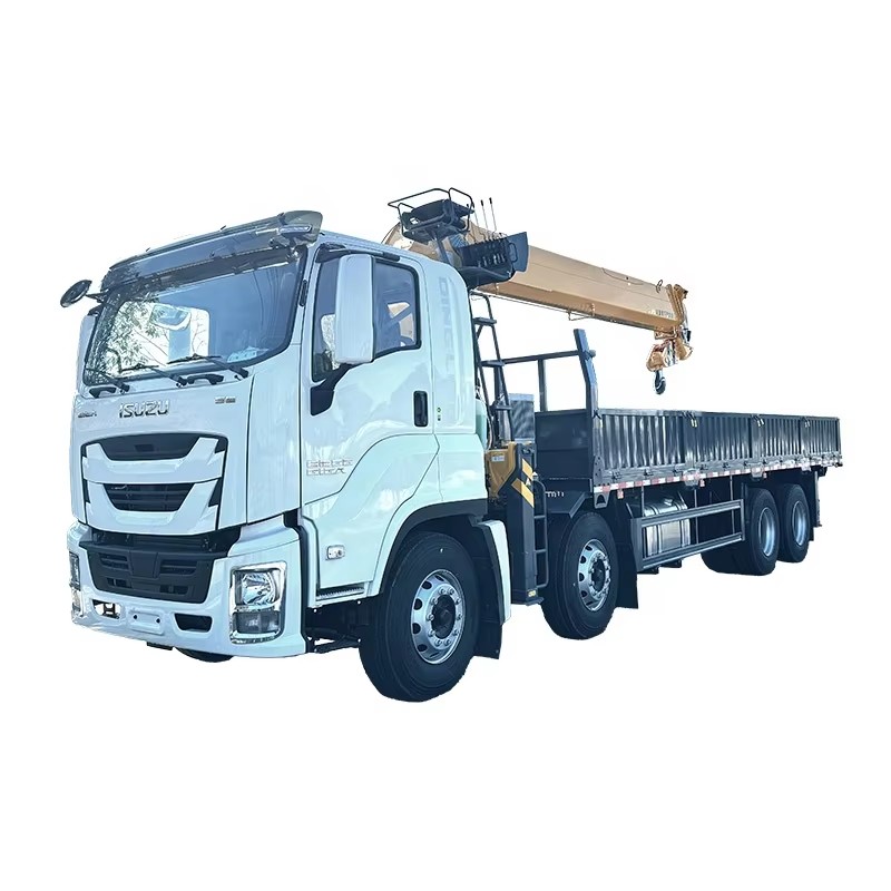 1SUZU GIGA 8x4 Xe Tải Gắn Cẩu 12 Tấn K&iacute;nh Thi&ecirc;n Văn Knuckle Boom Crane Xe Tải để B&aacu