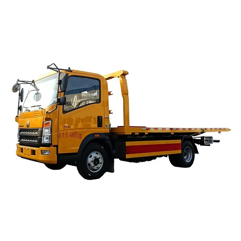 Howo 5 Tấn Wrecker K&eacute;o Xe Tải Nền Tảng Phẳng 4x2 Road Wrecker Xe Tải để B&aacute;n