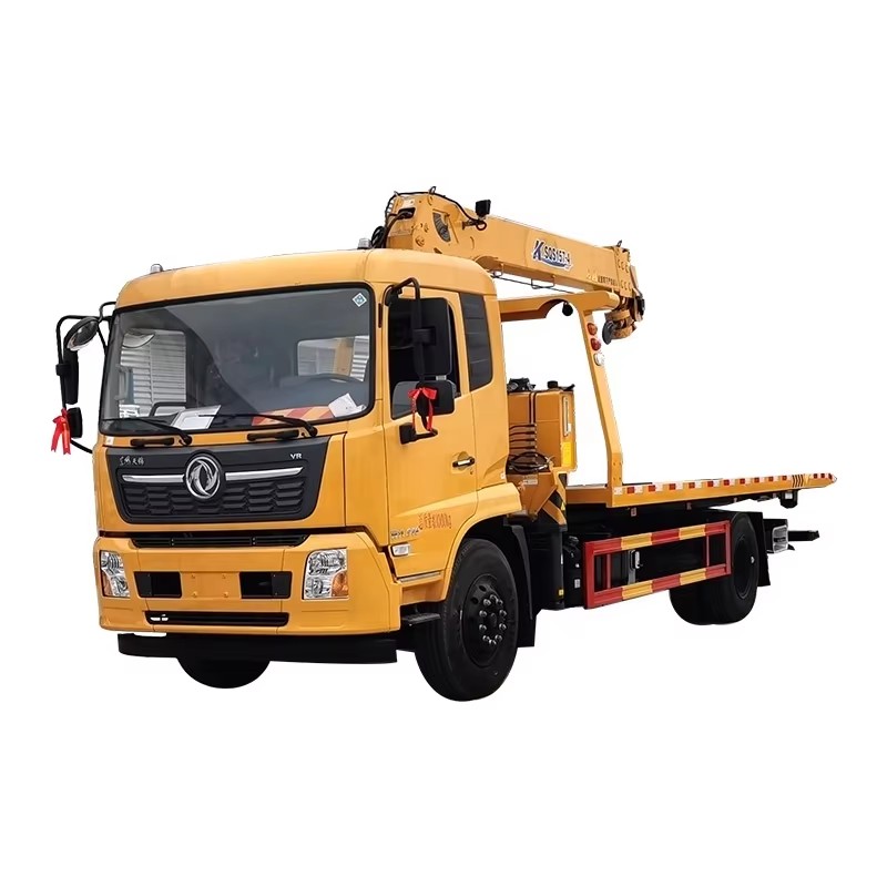 Dongfeng KR 4x2 Xe Tải K&eacute;o Phẳng được Gắn Với Cần Cẩu 8 Tấn để Cứu Hộ Khẩn Cấp, đường Cle