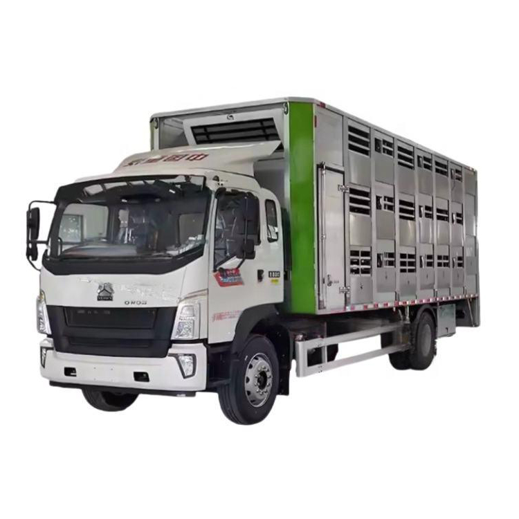 HOWO 4 * 2 4 * 4 Xe Tải Vận Chuyển Gia Cầm Trang Trại 6,8 M Xe Tải Chuyển động Vật B&ograve; Lợn Cơ 