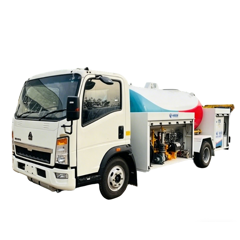 HOWO 5000 L&iacute;t LPG Bobtail Xe Tải Cho Nấu Nướng Xi Lanh Refiiling